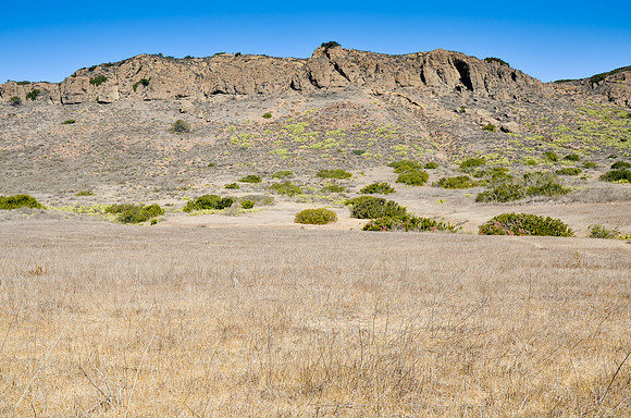 Wildwood Park, open field with buttes in background, faces north